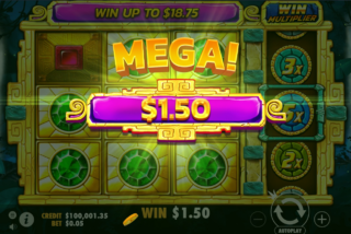 Крупный выигрыш в слоте Aztec Gems