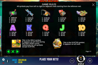 Полная таблица выплат слота Big Bass Bonanza 1000