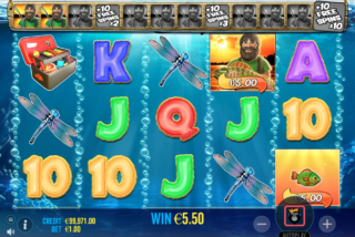 Выигрыш с символом Money Collect в слоте Big Bass Bonanza