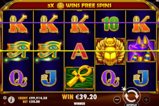 Выигрыш в основной игре Ancient Egypt Classic